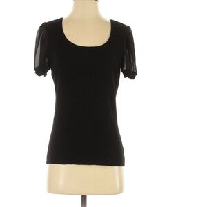 White House Black Market; Women's Black Shirt; cut out.